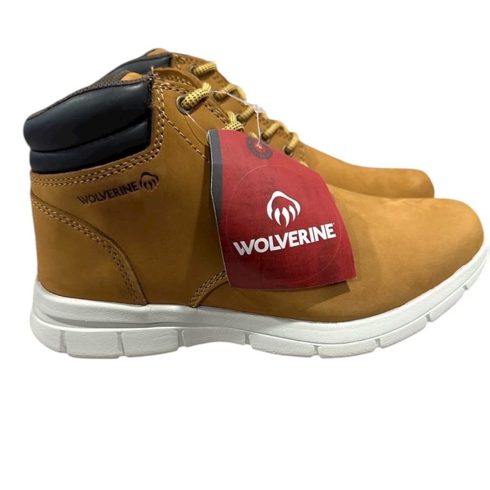 Men’s WOLVERINE KARLIN Chukka Wheat Leather Work Boots, Size 9EW. Brand New!